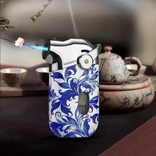 HONEST Windproof Butane Torch Lighter Refillable Blue Jet Flame Creative Gifts