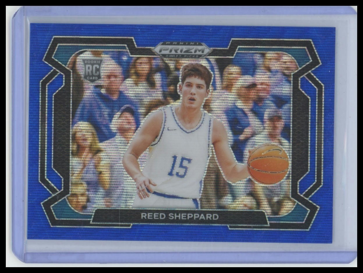 2024 Panini Prizm Draft Picks Reed Sheppard Blue Wave Prizm /249 #21 Rockets