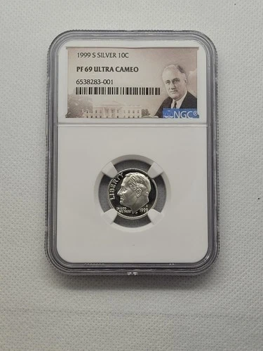 Roosevelt Silver Dime 1999 S  NGC PR 69 Proof Silver 10-Cent Coin