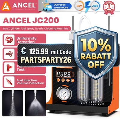 KFZ Ultraschall Injektor Reiniger Tester Einspritzdüsen Prüfgerät mit 2 Zylinder