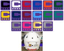 PURPLE Dual Color Captain C Vinyl Football Helmet Decal Award Jersey Patch Style