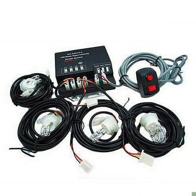 Strobe Lighting System Kit 4 HID Bulbs Hide Away Hazard Emergency Warning Light