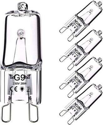 OSDUE 5 Stück G9 Halogen Leuchtmittel 28W Kapsellampe Warmweiß 230V 2800K