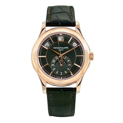 Patek Philippe Complications Watch 40MM Green Index Hour Markers Dial Rose Gold