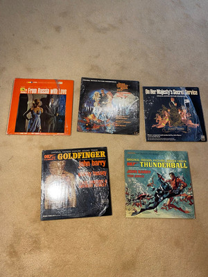 Vtg Lot of 5 James Bond Soundtrack Vinyl Records Lp's  Shrinkwrap