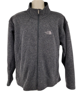 The North Face Full Zip Jacket Mens XL Gray Wool Blend Fleece Knit Outdoor