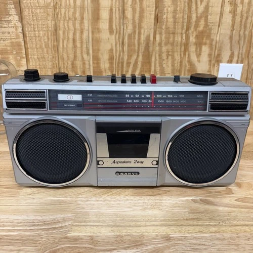 VTG Boombox Sanyo M9706 Portable Radio Cassette Recorder Player- As Is