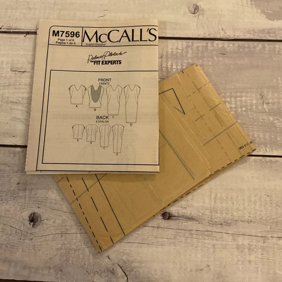McCalls 7596 Sewing Pattern Dress Tunic Top Midi Maxi Loose Fit Size L-XXL UNCUT - Image 3 of 3