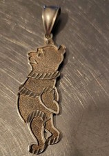 Cute Vintage Sterling Silver Winnie The Pooh Bear Drop Dangle Pendant 2 in 925