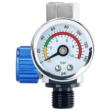 1/4”Spray Paint Gun Air Pressure Regulator with Pressure Gauge Pneumatic T