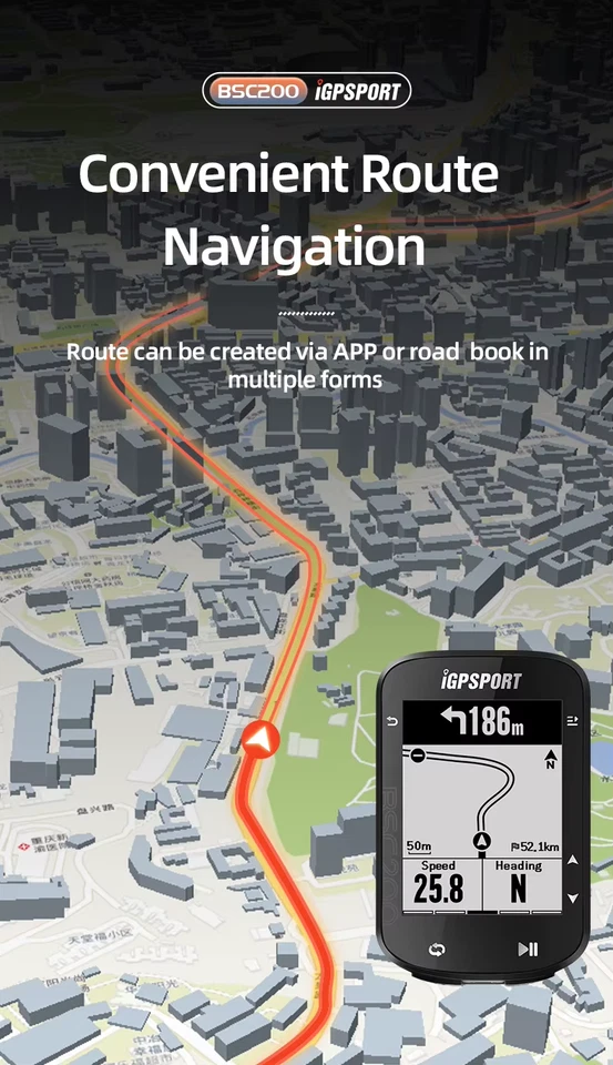 iGPSPORT BSC200 GPS-Fahrradcomputer, kabellose Navigationsroute und Tachometer - Bild 4 von 4