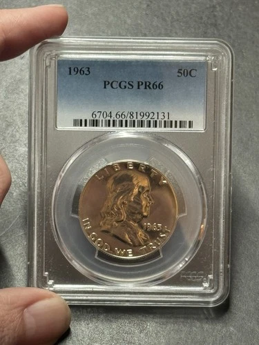 1963 Franklin Half Dollar Proof PCGS PR66 90% Silver Uncirculated Coin (Slab3448