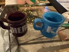 Mini Hershey's Kisses Reese's Coffee Mugs Set of 2 Small 3 Inch Cups Decor