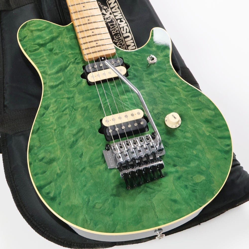 Music Man AXIS EX electric guitar, Trans Green, 1997 model