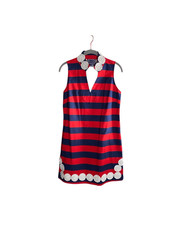 Sale to sable, women’s sleeveless, navy and red striped dress size small