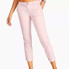 Tommy Hilfiger Hampton Stretch Slim Cuffed Chino Straight Leg Pink Pants Women 4