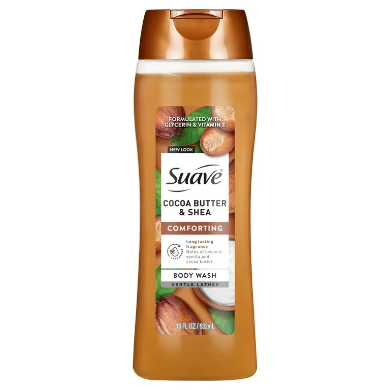 Suave Cocoa Butter + Shea Moisturizing Body Wash with Glycerin & Vitamin E 18 oz