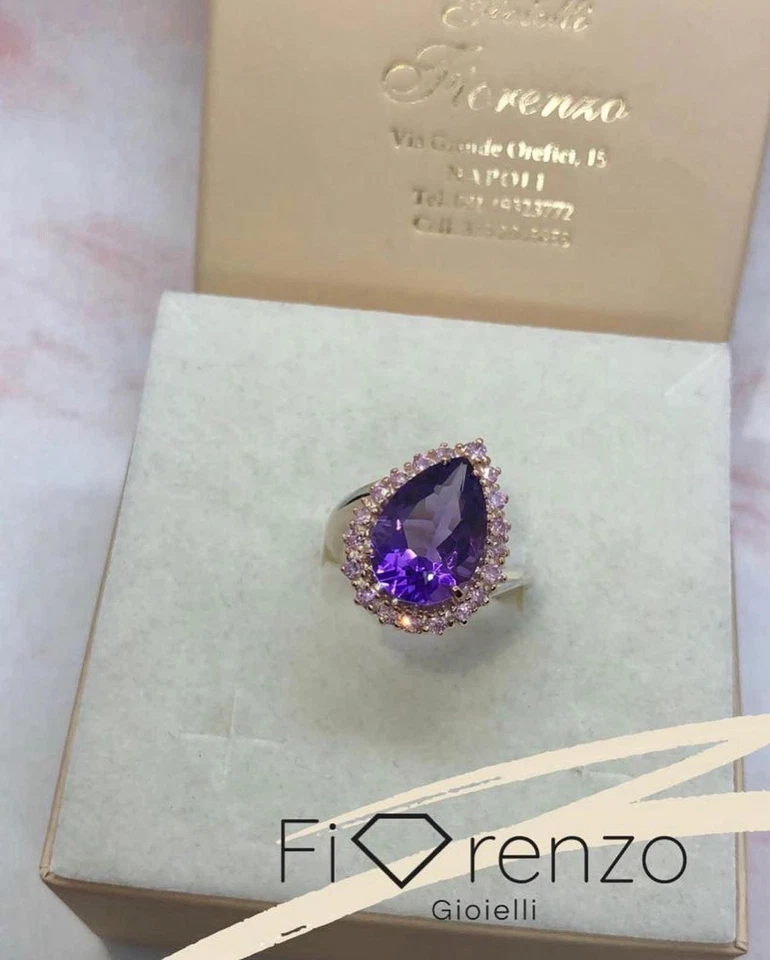 Anello Goccia Ametista  - Immagine 3 di 3