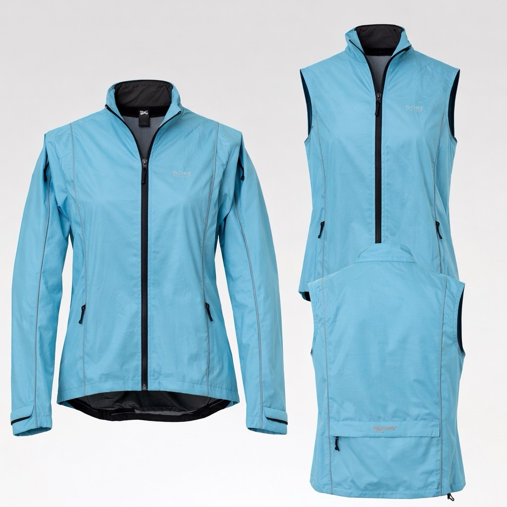 GORE BIKE WEAR  XL Windstopper Jacket Soft Shell – Blue Cycling Zip Off Sleeves