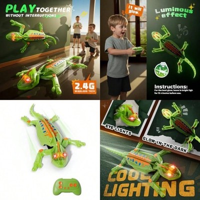 Glow-in-the-Dark Wall Climbing Chameleon RC Car, Rechargeable Kids Toy Gift