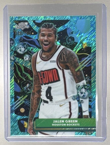 Jalen Green 2025 Topps Cosmic Chrome #33 Aqua Equinox Refractor /199