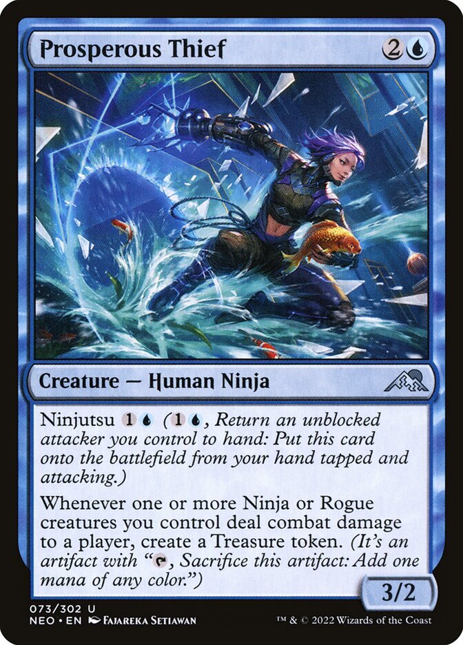 MTG Neon Dynasty Prosperous Thief 73/606 LP Kamigawa Card