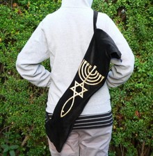 LRG SHOFAR BAG Messianic Seal Hebrew Menorah Star of David Protect Carry Case