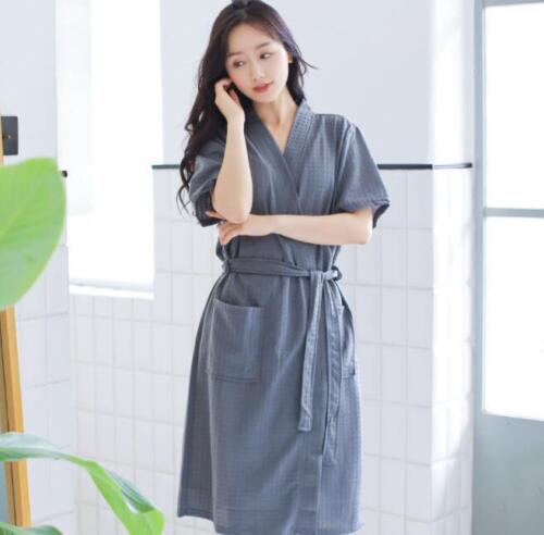 Women's Dressing Gown Short Sleeve Gown Robe Cotton Bathrobe Sleepwear Gift - Picture 26 of 26