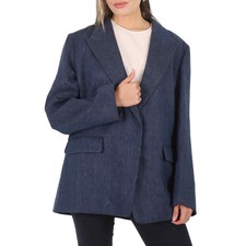 Chloe Ladies Deep Ocean Classic Tailored Jacket, Brand Size 42 (us Size 10)