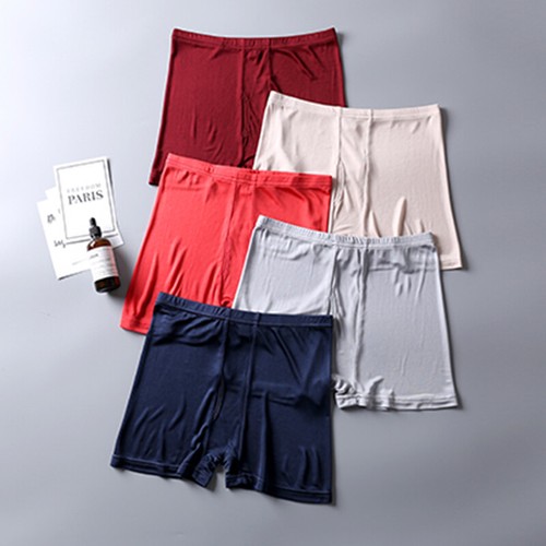 2 Pairs Silk Panties Boxer Briefs Underwear Mid-waist Homewear Knickers Shorts - 第 5/13 張圖片