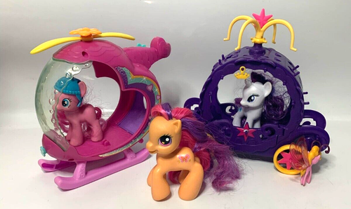 My Little Pony Kutsche & Hubschrauber Ponys Restposten 2014 Hasbro (D6)