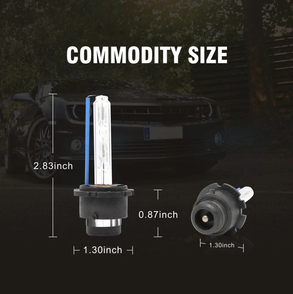 2x 8000K Ice Blue D2S D2R D2C HID Xenon Bulbs Factory Replacement Headlight Kit - Image 2 of 4