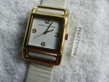 Marc by Marc Jacobs MBM1102 Women’s Watch Polished Gold with White Leather Strap