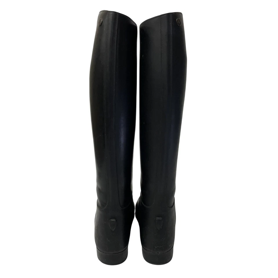 Vtg Finland Women Equestrian TALL Horse Riding Black RUBBER Dress Boots 41 US 9 - Image 4 of 4