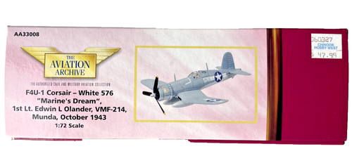 LE Corgi 1:72 F4U-1 Corsair Marine's Dream Lt Olander Munda 1943 AA33008 Diecast - Picture 4 of 8
