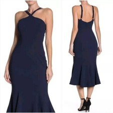 New Dress The Population Business Formal Casual Tessa Midi Mermaid Dress Blue