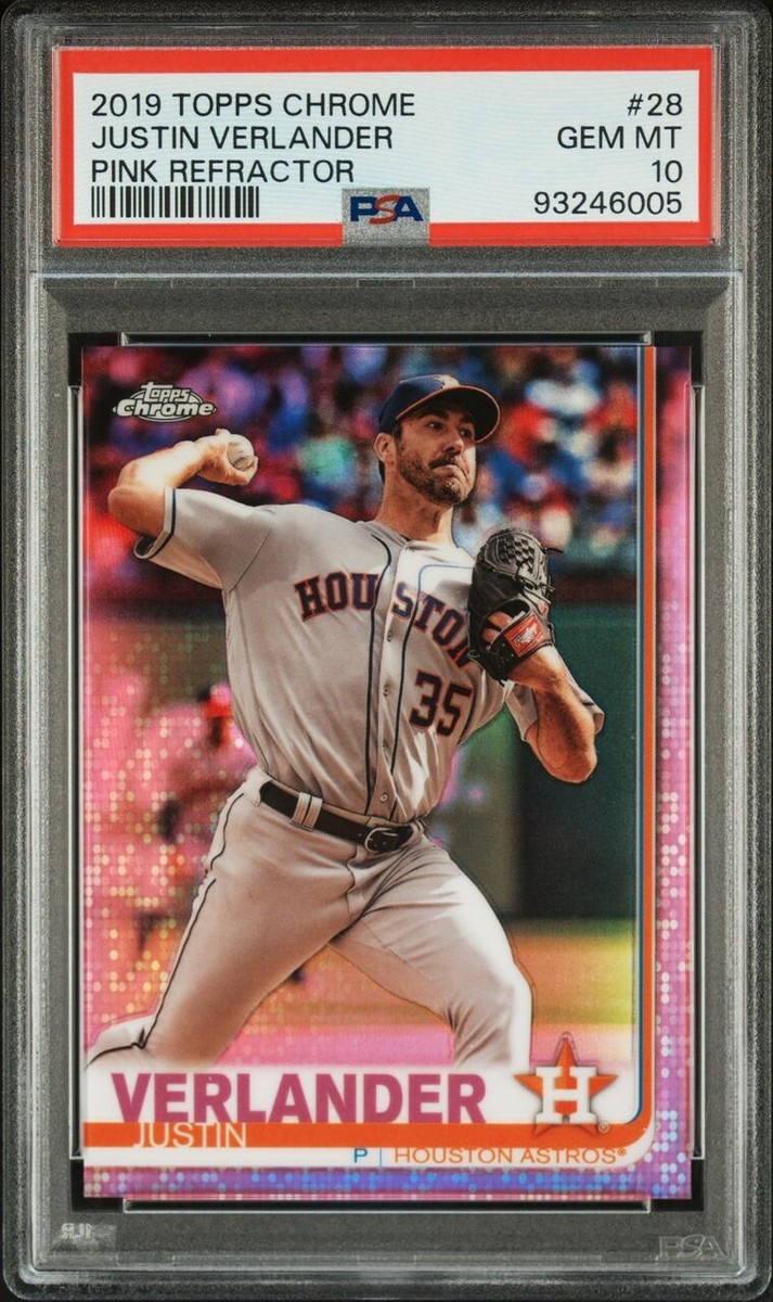 2019 Topps Chrome - Justin Verlander #28 Pink Refractor for