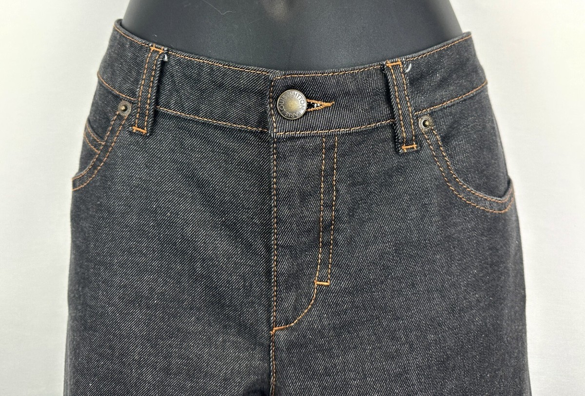 LOUIS VUITTON Mens Dark Wash Denim Slim Straight Jeans 42 32 LOUIS VUITTON Mens Dark Wash Denim Slim Straight Jeans 42 32