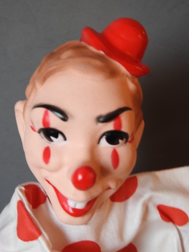 Vintage Hazelle Hand Puppet in Original Pkg CLOWN w/ Rubber or Vinyl Head