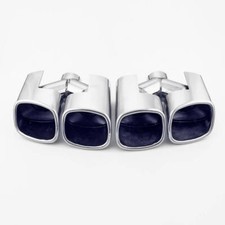 Pair Dual Wall Quad Square Out 2-18 Exhaust Tips 304 Stainless Steel Staggered Pair Dual Wall Quad Square Out 2-18 Exhaust Tips 304 Stainless Steel Staggered