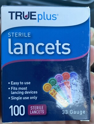 TRUEplus Sterile Lancets 100 Count - 33 Gauge