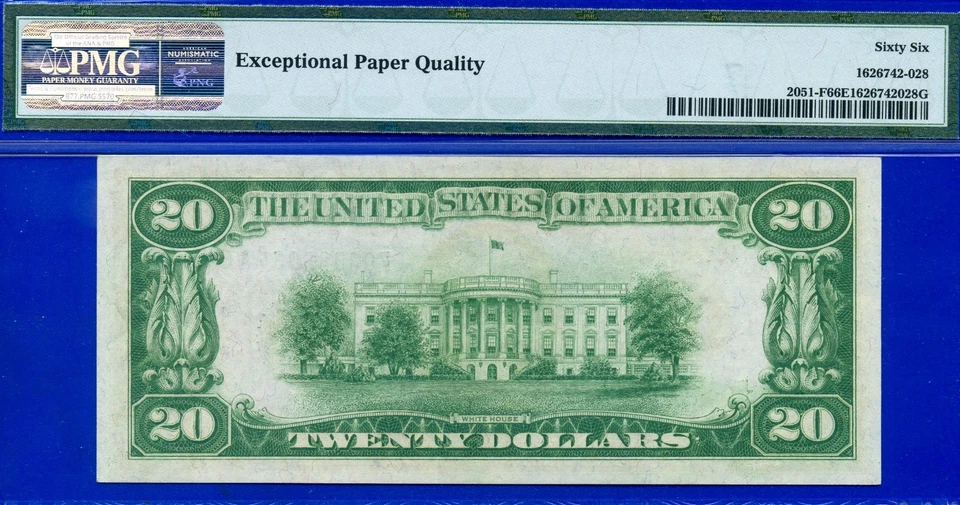 1928A $20 FRN Atlanta PMG Gem 66PPQ 2nd highest graded Atlanta Fr 2051-F - Image 3 of 3