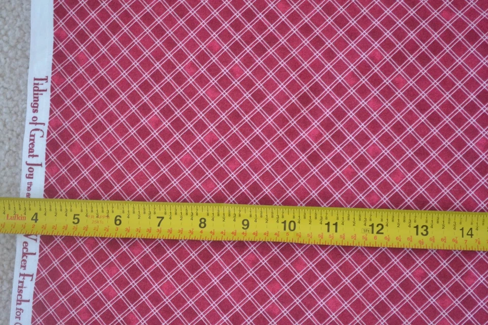 27" Long, True-Red & White Check Quilt Cotton, Quilting Treasures/Frisch, M8013 - Image 2 of 4