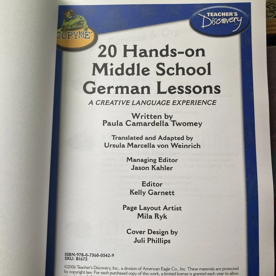 Twomey, 20 hands on middle school german lessons - Image 3 of 4