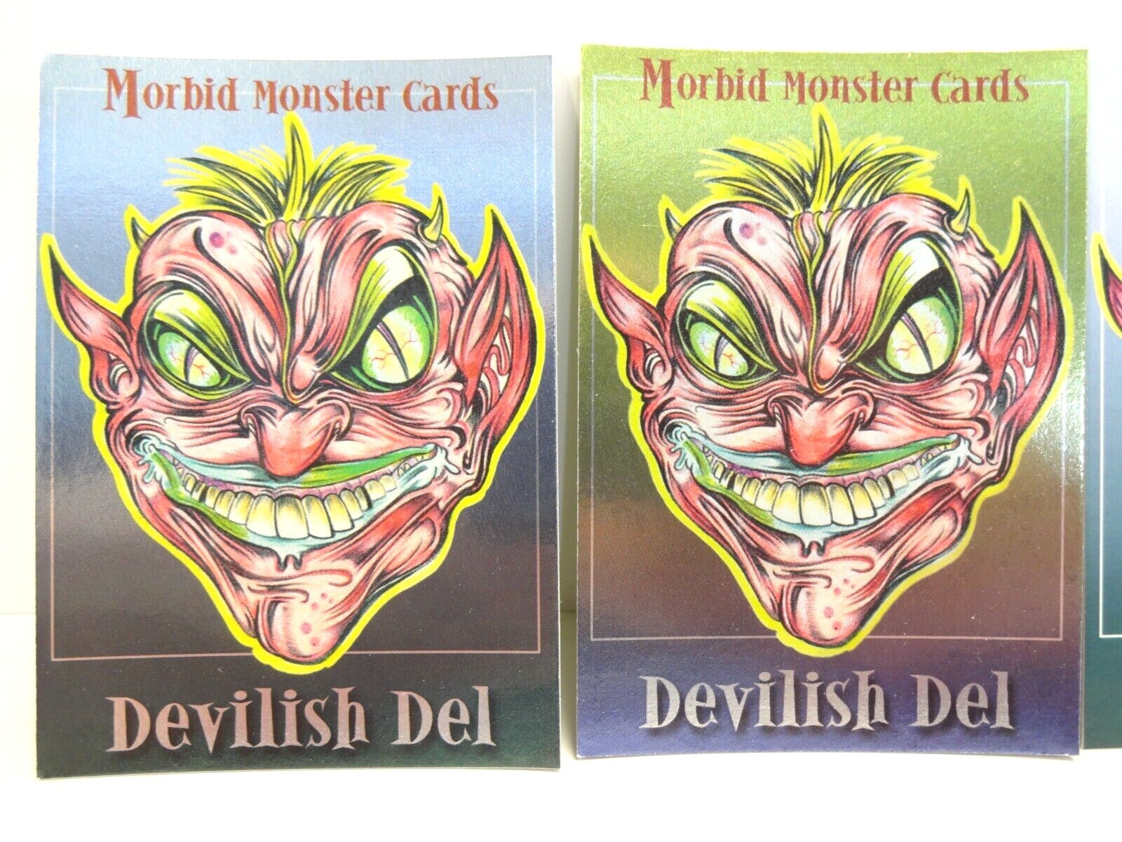Morbid Monster Cards 4 variation Set of Devilish Del 1999 Nostalgicards - Picture 2 of 6