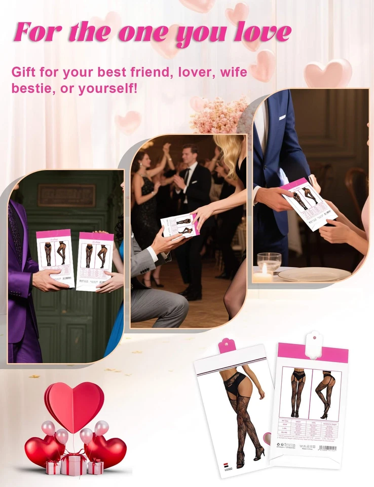 Collant Résille Ouvert Porte-jarretelles Grande Taille Bas pour Porte-jarrete... - Photo 4/4