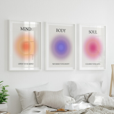 Aura Farbverlauf Wandbilder Spirituelle Poster Wohnzimmer Abstrakte Bilder