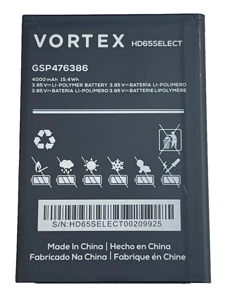 Vortex HD65 SELECT 4000mAh Battery Replacement Phone OEM ORIGINAL