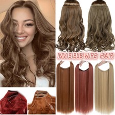 US Secret Wire in Hair Extensions Natural Invisible One Piece Hairpiece AS HUMAN