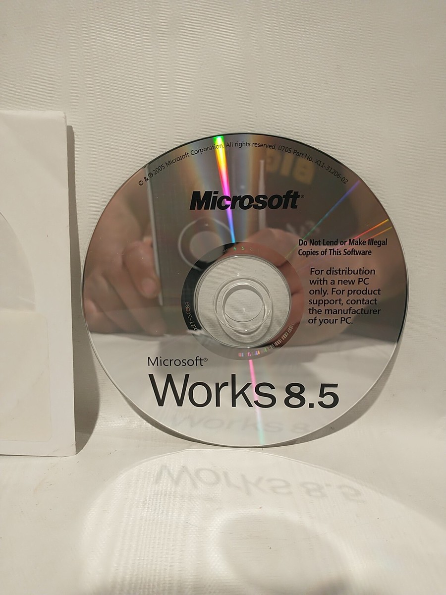 Disc Microsoft Works 8.5 PC CD ROM 2005 Microsoft Corporation | eBay